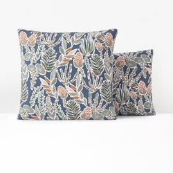 Aqua Botanical 100% Cotton Percale 200 Thread Count Pillowcase LA REDOUTE INTERIEURS image