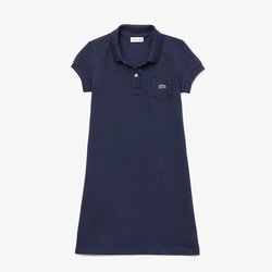 Cotton Polo Dress with Short Sleeves LACOSTE image
