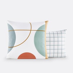 Melbourne Checked Geometric 100% Cotton Pillowcase LA REDOUTE INTERIEURS image