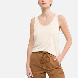 Camiseta sin mangas de rayas finas brillantes PIECES image