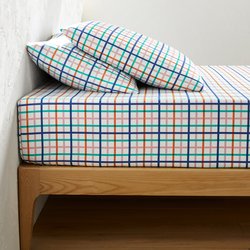 Drap-housse en coton bonnet 30 cm, Tabaka carreaux LA REDOUTE INTERIEURS image