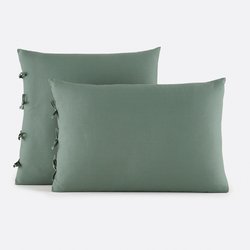 Scenario Plain Cotton Pillowcase with Tie Fastening LA REDOUTE INTERIEURS image