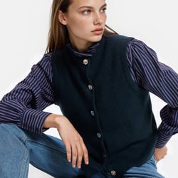 Mouwloos vest van geribd tricot LA REDOUTE COLLECTIONS image