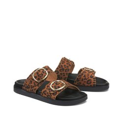 Mules in Leopard Print Leather SALOME Signature LA REDOUTE COLLECTIONS image