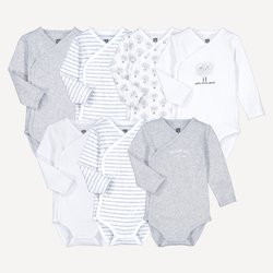 Lot de 7 bodies manches longues naissance LA REDOUTE COLLECTIONS image