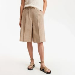Bermuda à pinces en lin et coton LA REDOUTE COLLECTIONS image