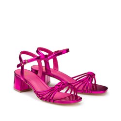Sandali metallizzati cinturini sottili con tacco LA REDOUTE COLLECTIONS image