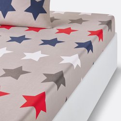 Star Print 100% Cotton Fitted Sheet SO'HOME image