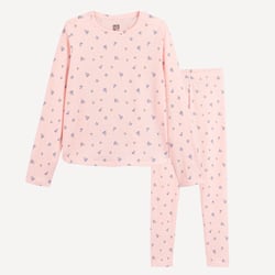 Pyjama manches longues, imprimé fleurs, en coton LA REDOUTE COLLECTIONS image