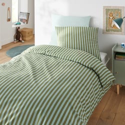 Child's Sacha Green 50% Recycled Cotton Duvet Cover Set with Square Pillowcase LA REDOUTE INTERIEURS image