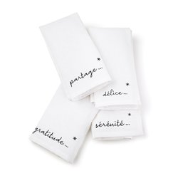 Juego de 4 servilletas de lino/algodón lavado, Festive LA REDOUTE INTERIEURS image