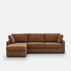 Sofá cama rinconero de tejido con textura, látex, Timor LA REDOUTE INTERIEURS image