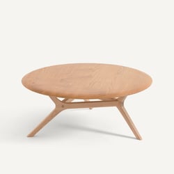 Mesa de centro de roble macizo, diámetro 90 cm, MARICIELO AM.PM image