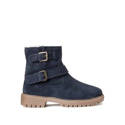 Boots fourrées en cuir à boucles zippées LA REDOUTE COLLECTIONS image