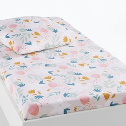 Vahina Floral 100% Organic Cotton Fitted Sheet LA REDOUTE INTERIEURS image
