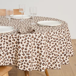Nappe ronde, imprimé léopard, en coton, LEOPOLD LA REDOUTE INTERIEURS image