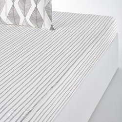 Assane Striped 100% Washed Cotton Fitted Sheet LA REDOUTE INTERIEURS image
