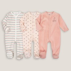 Lote de 3 pijamas de 1 pieza aterciopelados LA REDOUTE COLLECTIONS image