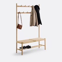 Taga Solid Oak & Rope Hallway Coat Bench LA REDOUTE INTERIEURS image