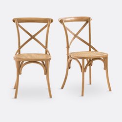 Set of 2 Cedak oak cross-back chairs LA REDOUTE INTERIEURS image