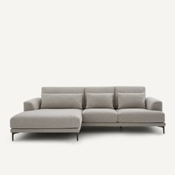 Chaise longue XL esquinero de izquierda en viscosa texturizada y lino, MARSILE AM.PM image