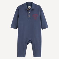 Combinaison bébé en molleton avec col polo LA REDOUTE COLLECTIONS image
