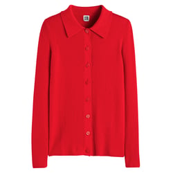 Кардиган из тонкого трикотажа с горловиной поло LA REDOUTE COLLECTIONS image