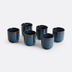 Set van 6 eierdopjes in reactief glazuur, Onda LA REDOUTE INTERIEURS image