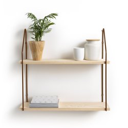 Étagère murale double bois métal fer L65 cm, Vinto LA REDOUTE INTERIEURS image