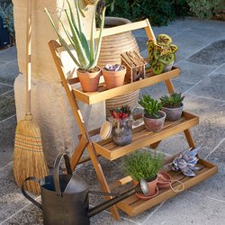 Wassif Folding Acacia Shelving Unit LA REDOUTE INTERIEURS image