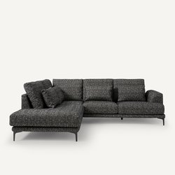 Zitbank met hoek links en armleuningen, bouclé, Marsile AM.PM image