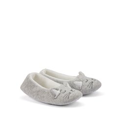 Warme fluwelen ballerina pantoffels met katten motief LA REDOUTE COLLECTIONS image