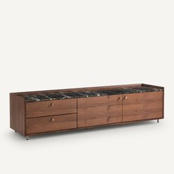 Mueble de TV de nogal y mármol Noham AM.PM image