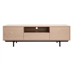 Meuble TV vintage en bois foncé niche ouverte L160 cm MANNY MILIBOO image