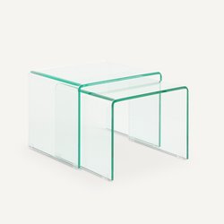 Lot de 2 bouts de canapé verre trempé, Cristalline AM.PM image
