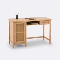 Bureau pin massif et cannage Gabin LA REDOUTE INTERIEURS image