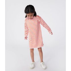 Striped Cotton Dress with Long Sleeves PETIT BATEAU image