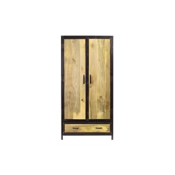 Armoire industrielle en bois massif manguier et métal noir L90 cm INDUSTRIA MILIBOO image