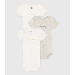Pack of 3 Bodysuits with Short Sleeves PETIT BATEAU image