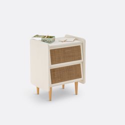 Nachtschrank Taga mit 2 Rattan-Schubladen LA REDOUTE INTERIEURS image