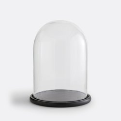 Cloche en verre avec socle noir H32 cm, Campa LA REDOUTE INTERIEURS image