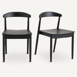 Lot de 2 chaises chêne teinté noir, Galb AM.PM image