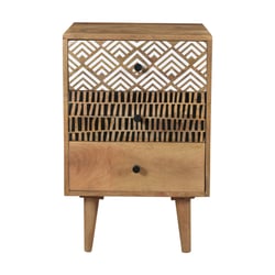 Table de chevet en bois, 3 tiroirs à motifs - TALI MAISON PAVANE image