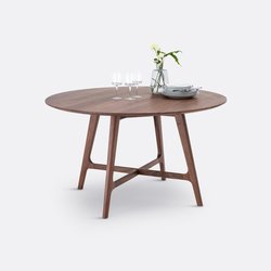 Table à manger ronde 4 à 6 couverts noyer, Larsen LA REDOUTE INTERIEURS image