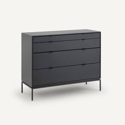Cómoda metálica de acero y piel, Réalto AM.PM image