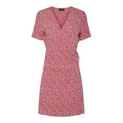 Vestido corto estampado, cuello de pico PIECES image