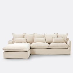 Canapé d'angle gauche convertible, déhoussable, 4 places, en velours, ODNA LA REDOUTE INTERIEURS image