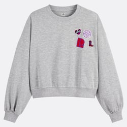 Толстовка с нашивками, круглый вырез, длинные рукава LA REDOUTE COLLECTIONS image