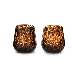 Set of 2 Fauvita Amber Glass Tealight Holders LA REDOUTE INTERIEURS image
