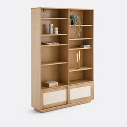 Bibliotheksmodul Palano, Eichenfurnier/Korbgeflecht LA REDOUTE INTERIEURS image
